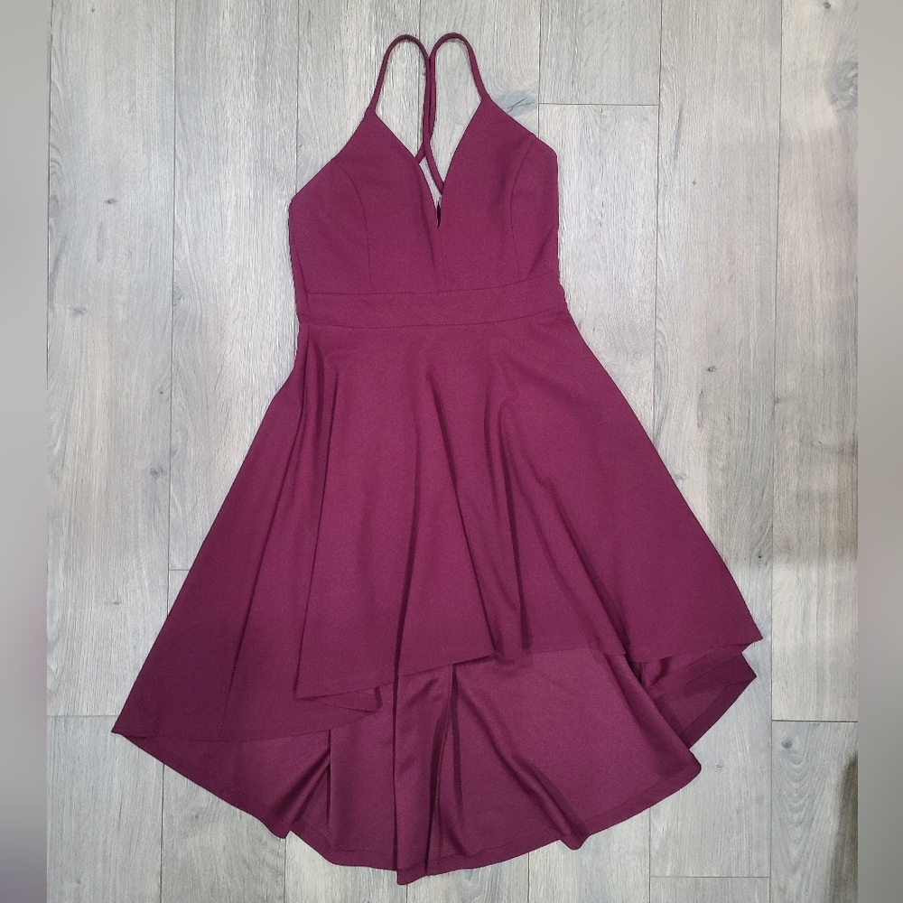Maroon High-Low Cocktail Dress Large